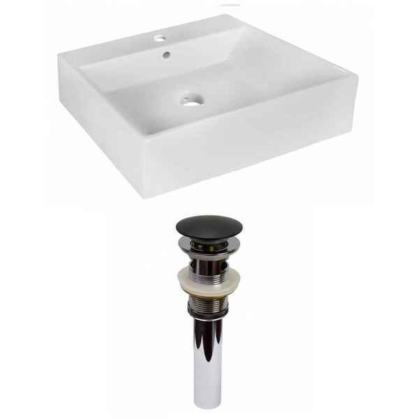 20.5-in. W Above Counter White Vessel Set For 1 Hole Center Faucet, American Imaginations, Mfr#: AI-31370